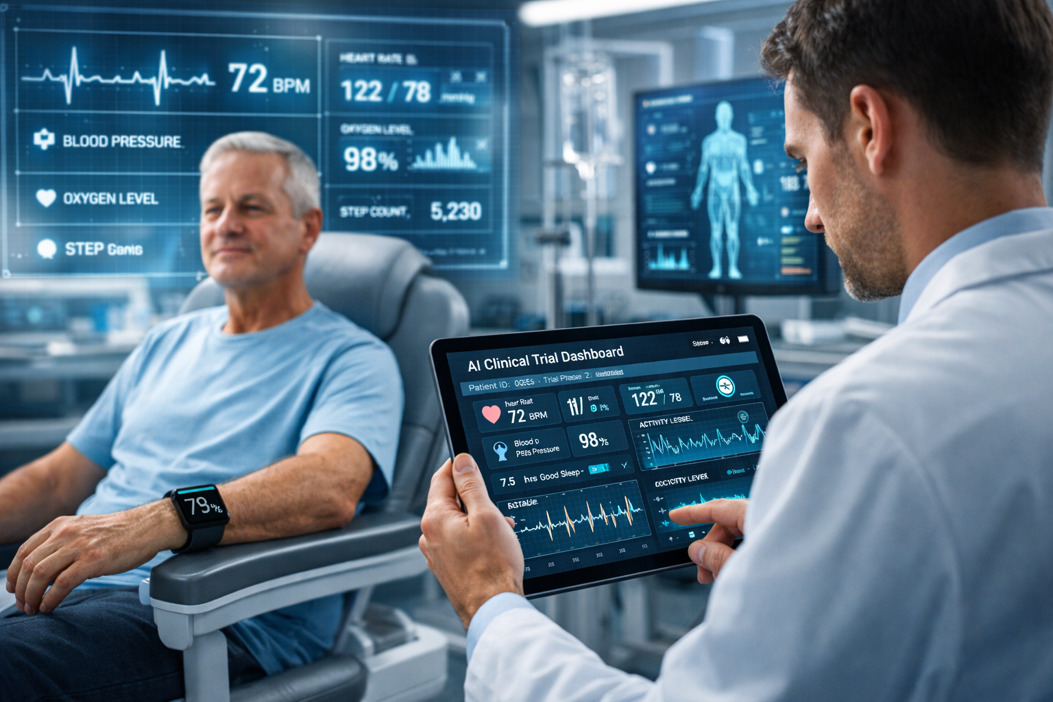 AI and digital monitoring tools improving clinical trial design and remote patient data collection in 2025